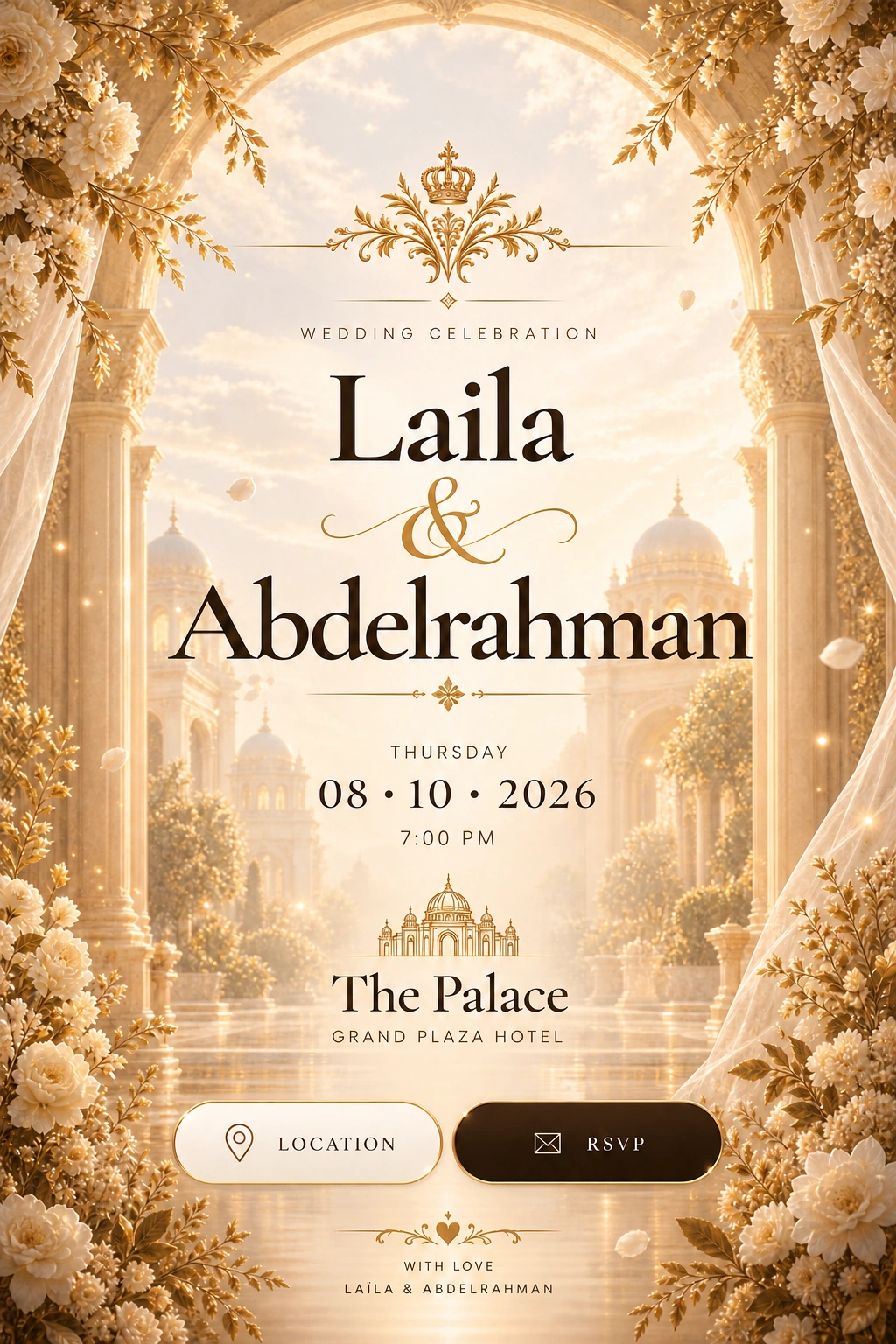 Laila & Abdelrahman wedding invitation